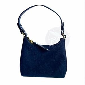 Dooney & Bourke Bitsy Mini Bag Black Logo fabric. Handbag hobo FREE SHIPPING